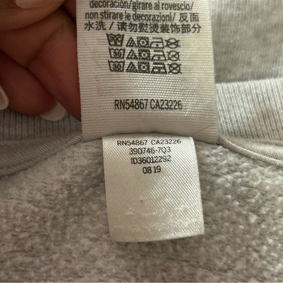 PINK VS Crewneck Sweatshirt Women's Split Hem Size Small Gray Oversized - Picture 6 of 9
